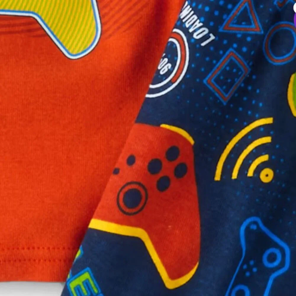 NWT The Children’s Place Boys Glow Gamer Snug Fit Cotton Pajamas Set